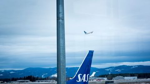 SAS-fly på Gardermoen.