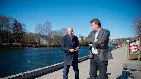 NHOs Ole Erik Almlid (til venstre) og LOs Hans-Christian Gabrielsen er enig om pensjon fra første krone, men ikke om hvem som skal betale for det.