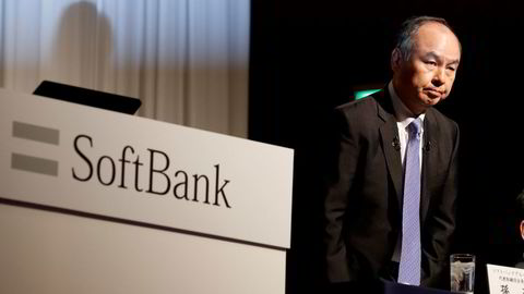 Softbank-sjef Masayoshi «Masa» Son på en pressekonferanse i Tokyo ved en tidligere anledning.