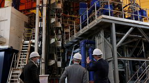 A team of researchers from the Eurofusion consortium produced 59 megajoules from a sustained reaction lasting five seconds – enough power to boil about 60 kettles – in an experiment at the Joint European Torus (JET) facility in Oxford, England. Britain's Prince Charles is shown the JET at the UK Atomic Energy Authority on January 31, 2022.
