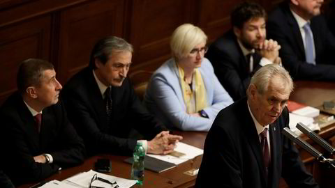 Tsjekkias president Milos Zeman under en tale i nasjonalforsamlingen tidligere denne uken.