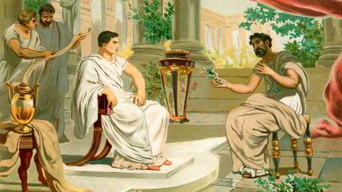 Den romerske keiseren Vespasian møter Plinius den eldre i Roma, sistnevnte står blant mye annet igjen som en av verdenshistoriens første vinskribenter.