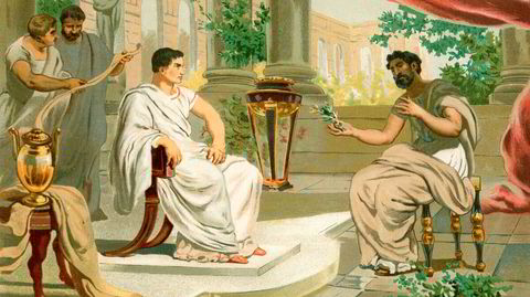 Den romerske keiseren Vespasian møter Plinius den eldre i Roma, sistnevnte står blant mye annet igjen som en av verdenshistoriens første vinskribenter.
