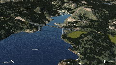 E39-kontrakten til AF Gruppen inkluderer blant annet en fire kilometers tunnel og en bro på 550 meter (bildet) over Trysfjorden.