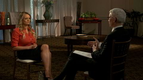 Stormy Daniels, an adult film star and director whose real name is Stephanie Clifford is interviewed by Anderson Cooper of CBS News' 60 Minutes program in early March 2018, in a still image from video provided March 25, 2018. CBSNews/60 MINUTES/Handout via REUTERS. ATTENTION EDITOR - THIS IMAGE WAS TAKEN BY A THIRD PARTY. NO ARCHIVES, NO RESALES, MANDATORY CREDIT.