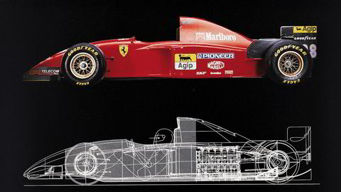 Banebrytende. Tegninger av Formel 1-vidunderet 412 T2 (1995).