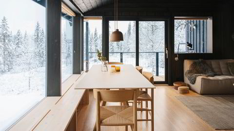 Det ble lys. Den gamle familiehytta på Beito var mørk og innesluttet, man måtte gå ut for å se utsikten. Nå er myren utenfor og fjellheimen bak tåken og grantrærne blitt som en del av stuen.