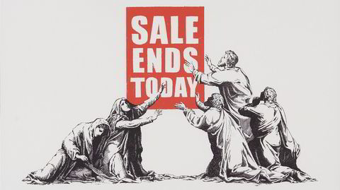 På salg. «Sale Ends»-serien til Banksy var i utgangspunktet 100 trykk som ble solgt for 500 dollar stykket. Denne utgaven er vurdert til mellom 450.000 og 550.000.