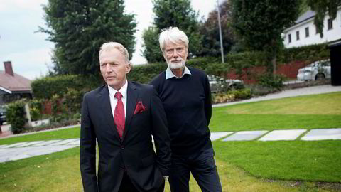 Tor Dagfinn Veen (til høyre) solgte fondsforvaltningsselskapet Skagenfondene til Storebrand i fjor. Her sammen med en annen Skagengründer, Åge Westbø.