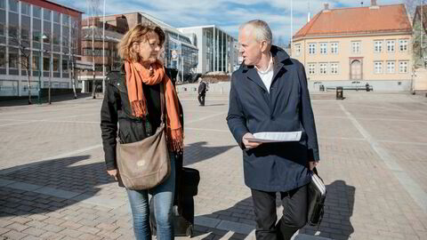 Daværende eiendomsdirektør Anne Stine Eger Mollestad med toppsjef Ole-Wilhelm Meyer i Tromsø i 2017. I våres inngikk de to en konfidensiell sluttavtale.