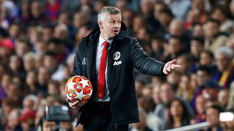 Manchester United- manager Ole Gunnar Solskjær skal eie 12,5 prosent av Ulti Agency gjennom Grip Management as. Her på sidelinjen under en kamp mellom Barcelona og United.