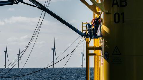 Havvindturbiner fungerer som kunstige rev, skriver artikkelforfatterne. Bildet er fra Arkona-vindparken i tyske farvann i Østersjøen.