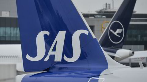 SAS- og Lufthansa-fly på sistnevntes hovedbase i Frankfurt.