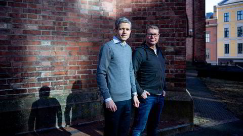 Øyvind Grotmol (til venstre) står bak Exabel, som leverer sanntidsdata til kapitalforvaltere. Grotmol er teknologidirektør i selskapet. Her sammen med Exabels administrerende direktør, Neil Chapman.