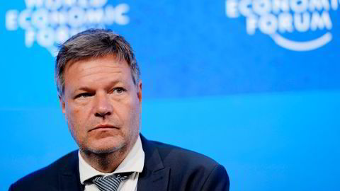 Tysk visekansler og energi- og klimaminister Robert Habeck under World Economic Forum i Davos nylig.