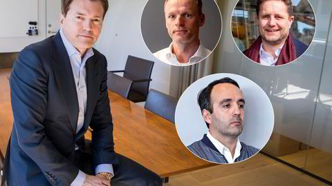 Arne Fredly (t.v), Ketil Skorstad (innfelt, venstre), Kristian Lundkvist (innfelt høyre) og Fredrik D. Sneve er fire av medlemmene i en investorgruppe som vil ta over Axxis Geo Solutions. Nå har gruppen jekket opp summen de er villige til å skyte inn i selskapet.