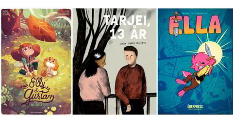 De yngste leserne kan velge mellom nye tegneserier med Elly (fra venstre), Tarjei og Ella.