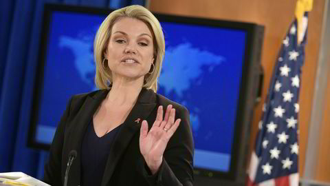 Talsperson Heather Nauert ved Det hvite hus er skarp i kantene overfor Russland.