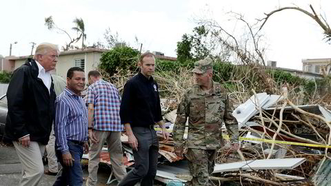 USAs president Donald Trump besøkte orkanrammede Perto Rico tirsdag.