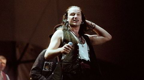 Verden forandret seg for Bono etter U2s store gjennombrudd med albumet «The Joshua Tree» i 1987, her på Wembley i London.