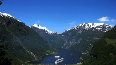 Det ventes rekordmange cruisegjester til Norge i år. Bildet viser Geiranger, et av de mest populære cruiseanløpene her i landet.