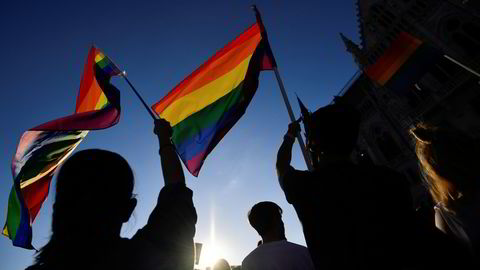 Demonstrasjoner mot Ungarns nye lov om seksualoppdragelse.