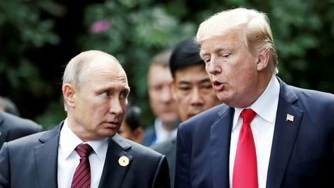 USAs president Donald Trump (til høyre) og Russlands president Vladimir Putin møttes på Apec-toppmøtet i Vietnam i november 2017. Nå åpner russerne for en ny sammenkomst, til tross for den siste tidens masseutsendelser av russiske diplomater.