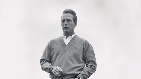 Flott gjort. Skuespiller og stilikon Paul Newman i button down-skjorte, kordbukser og klassisk V-genser i 1965.