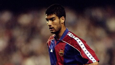 Rakrygget. Josep «Pep» Guardiola da han regjerte banen for Barcelona i 1994. Senere skulle han revolusjonere fotball og taktikk som trener med sin posisjons-baserte tiki-taka-stil.