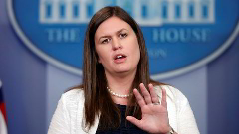 Sarah Huckabee Sanders tar over for Sean Spicer.