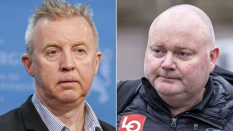 Frode Alfheim (til venstre) og Are Tomasgard er mulige kandidater til å overta som LO-leder.