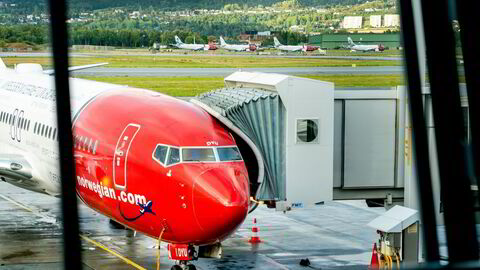 Norwegian-fly fotografert på Trondheim lufthavn Værnes.