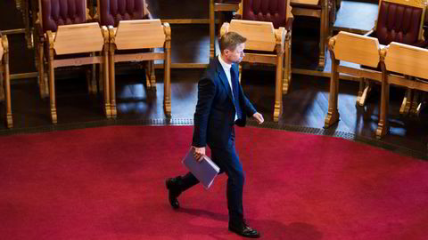 Bent Høie under spontanspørretimen i Stortinget.