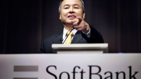 Softbank-grunnlegger og sjef Masayoshi «Masa» Son under en pressekonferanse i Tokyo.