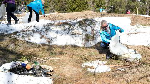 Her rydder frivillige etter femmila i Holmenkollen. Fenomenet er uvanlig i en velferdsstat.