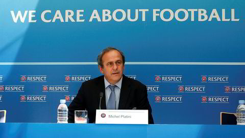 Tidligere UEFA-topp og fransk landslagspiller Michel Platini, her fra et arrangement i Monaco i 2015.