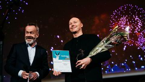 Gründer og daglig leder Truls Kristian Brataas mottar prisen for Oslos gasellevinner fra DNs sjefredaktør Amund Djuve.