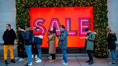 Fra London sentrum, før julesalget i butikkene hadde startet om morgenen 26. desember.