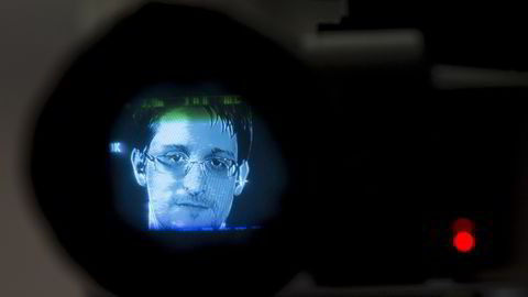 Edward Snowden, her avbildet i forbindelse med videolink-intervju fra Moskva ifjor. Foto: Andrew Kelly/Reuters/NTB Scanpix.