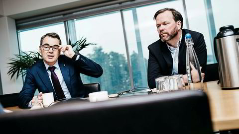 Det tok kun to dager fra Hydro-sjef Svein Richard Brandtzæg (til venstre) fikk vite om krisen ved Alunorte-anlegget, til produksjonskuttet på 50 prosent var en realitet. Her sammen med finansdirektør Eivind Kallevik.