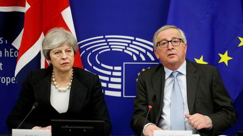 Storbritannias statsminister Theresa May og EU-kommisjonens sjef Jean-Claude Juncker ble enige om et nytt bindende tillegg til brexit-avtalen.