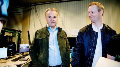 Stemningen var god da gründerne Jens Petter Høili (til venstre) og Bård Anders Kasin presenterte «Lost in Time»-konseptet til pressen i november 2016. Drøyt halvannet år etter er både Høili og Kasin ute av selskapet, og eierandelen deres er vannet ut.
