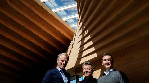 Pål Valseth (fra venstre) leder investeringsselskapet Norsk Vind, som eies av Lars Helge Helvig. Her sammen med Helvigs sønn Lars Henning Helvig.