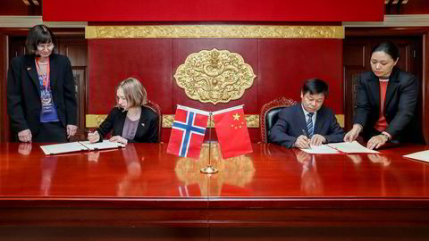 Statsråd Iselin Nybø møtte denne uken Du Zhanyuan, Kinas viseminister for utdannelse.