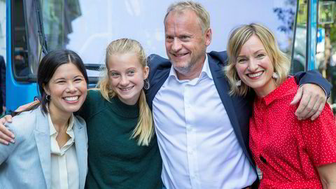 Byrådsleder Raymond Johansen har grunn til å glise etter resultatet fra fredagens meningsmåling. Her med byråd for miljø og samferdsel Lan Marie Berg og byråd for oppvekst og kunnskap Inga Marte Thorkildsen.
