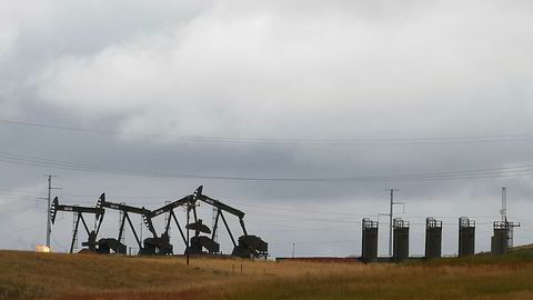 Skiferoljefeltet Bakken i Nord-Dakota i USA.