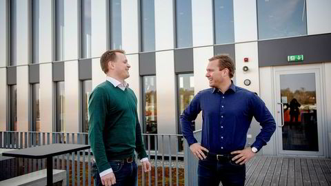 Einar Brummenæs (til venstre), gründer og sjef for fintech-selskapet Abelee får med seg Aker på eiersiden og får i samme slengen Akers Per Kristian Reppe som finansdirektør.