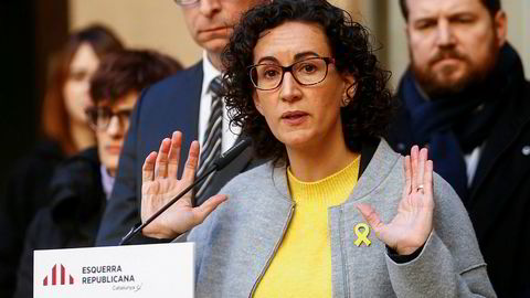 Marta Rovira i venstrepartiet ERC legger bort planene om umiddelbar katalansk løsrivelse fra Spania.