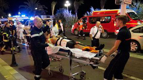 84 mennesker ble drept da en terrorist kjørte inn i en folkemengde som feiret Frankrikes nasjonaldag i Nice torsdag kveld. Foto: Olivier Angrio/EPA/NTB Scanpix