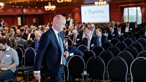 Ole Henrik Bjørge er toppsjef i finanshuset Pareto, som nå står sentralt i en ni uker lang Økokrim-sak for Oslo tingrett. Her er Bjørge på Pareto-konferansen på Holmenkollen Park Hotel i september.